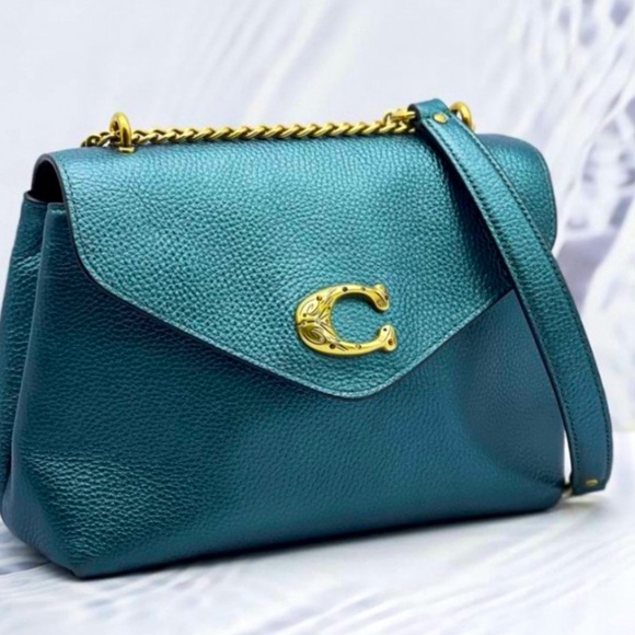 COACH METALLIC IVY TAMMIE SHOULDER BAG C7219 Metallic leather crossbody like new - Picture 1 of 17